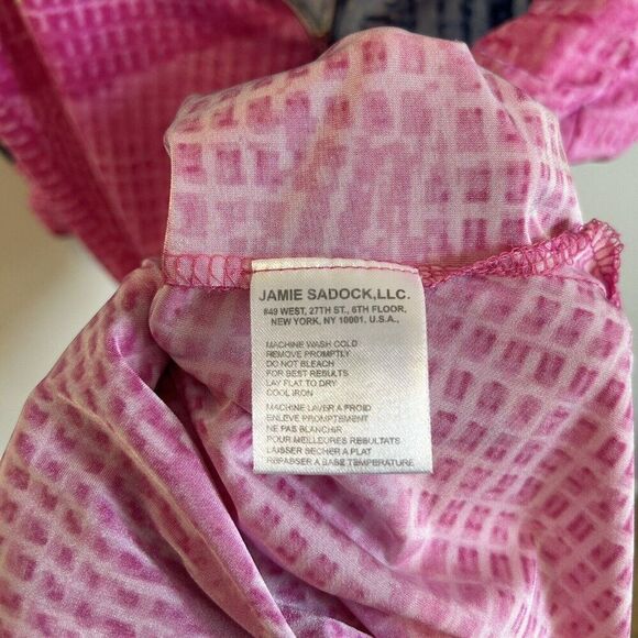 JAMIE SADOCK 1/4 Zip Polo Golf Tennis Pickleball Pink Blue Graphic Size M - Picture 9 of 9